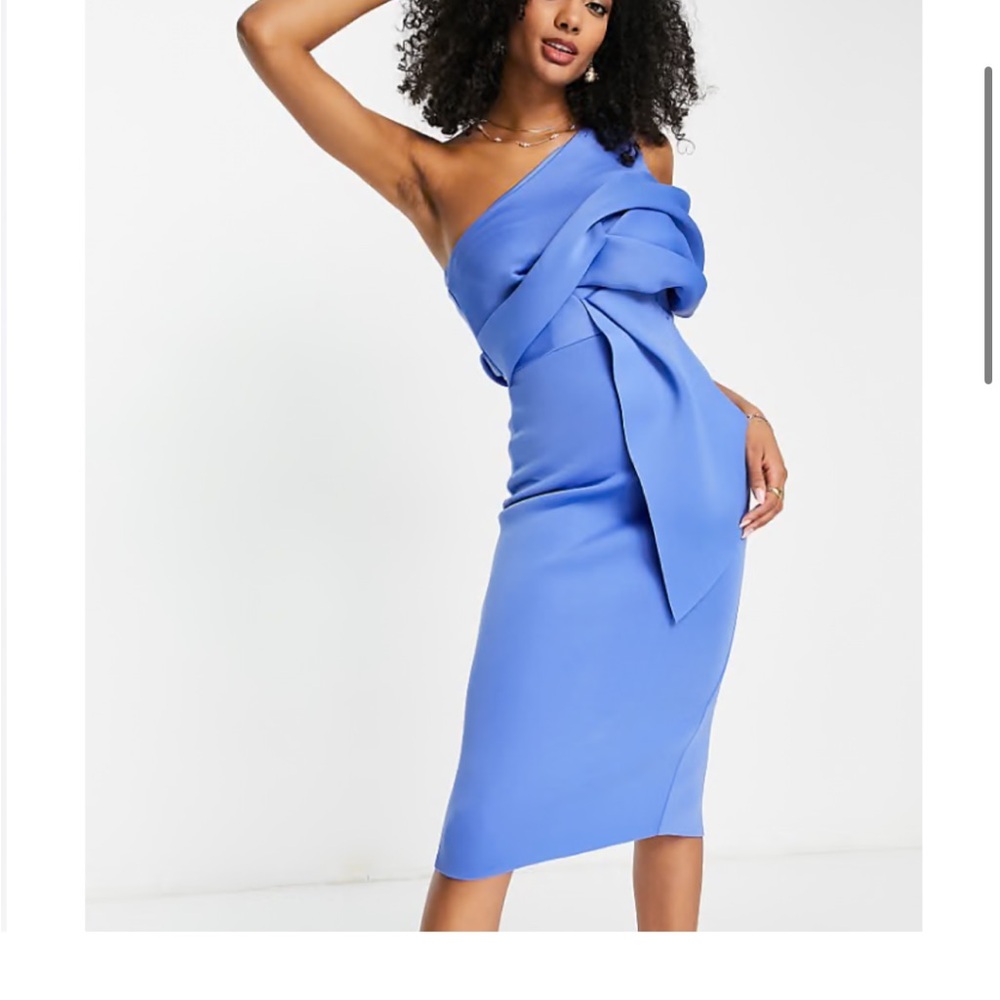 ASOS One-Shoulder Dress in Vibrant Blue